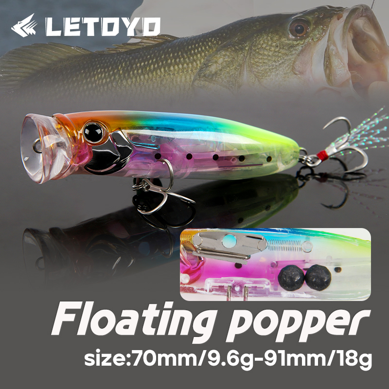 Fishing Lure Popper - Przynęta pływająca LETOYO 9.6g/18g typu popper,