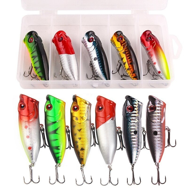 Fishing Lure Popper - 6 sztuk 6 kolorów (w torebce